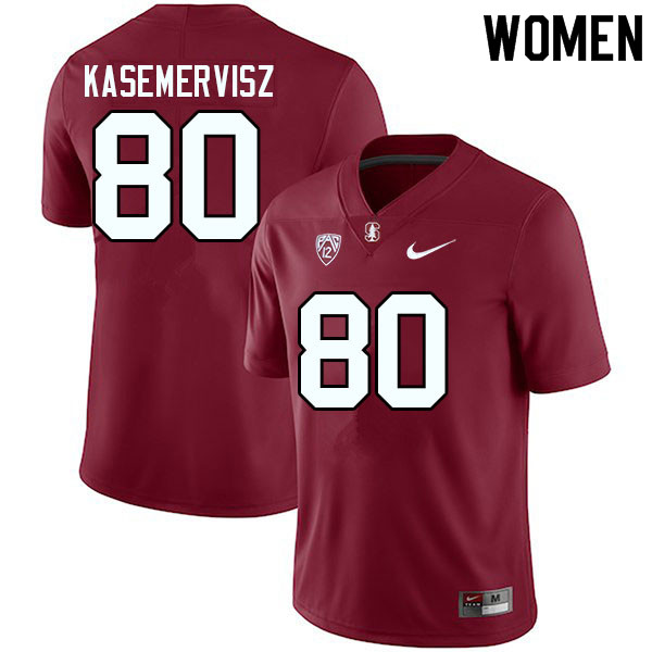 Women #80 David Kasemervisz Stanford Cardinal College Football Jerseys Sale-Cardinal - Click Image to Close
